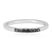 Black Diamond Silver Ring