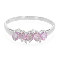Unheated Ceylon Purple Sapphire Silver Ring