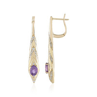 14K Unheated Ceylon Purple Sapphire Gold Earrings (de Melo)