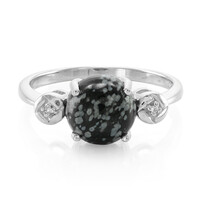 Snowflake Obsidian Silver Ring