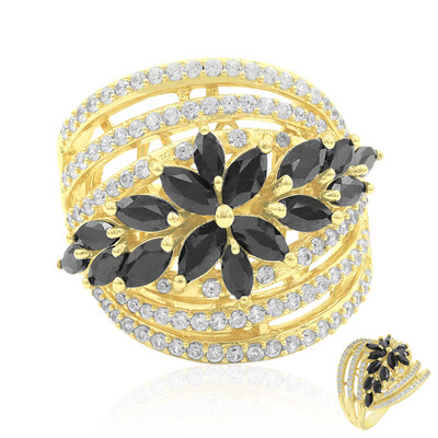 Black Sapphire Silver Ring