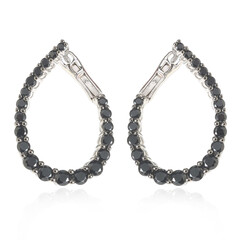 Black Spinel Silver Earrings