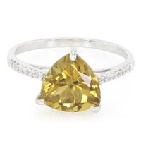 Champagne Quartz Silver Ring
