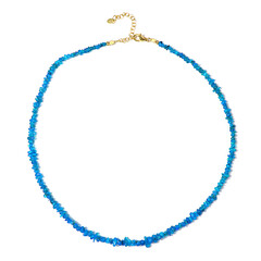 Neon Blue Opal Silver Necklace