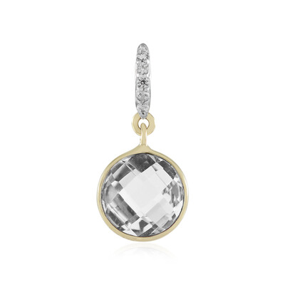 9K White Topaz Gold Pendant