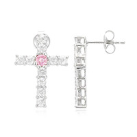 Padparadscha Sapphire Silver Earrings