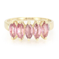 10K Unheated Padparadscha Sapphire Gold Ring