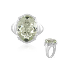 Green Amethyst Silver Ring
