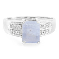 Blue Lace Agate Silver Ring