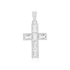 White Topaz Silver Pendant