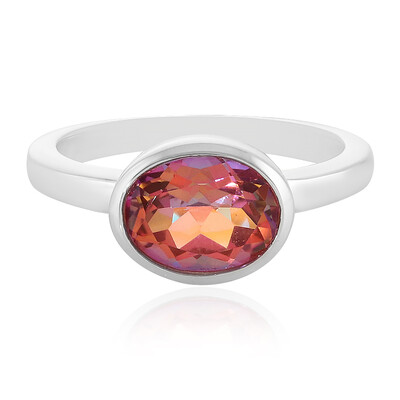 Lotus Flower Topaz Silver Ring