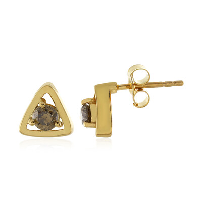 I3 Champagne Diamond Silver Earrings
