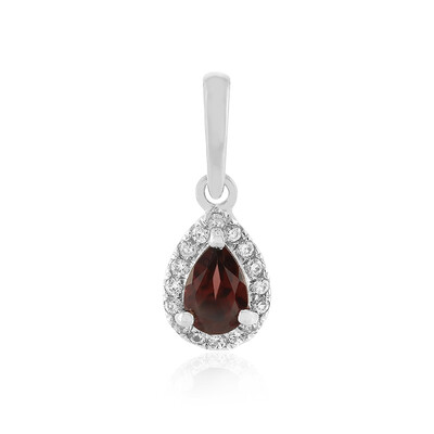 Raspberry Zircon Silver Pendant