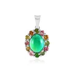 Green Ethopian Opal Silver Pendant
