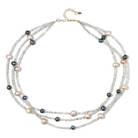Grey Zircon Silver Necklace (Riya)