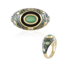 Brazilian Emerald Silver Ring (Adela Silber)
