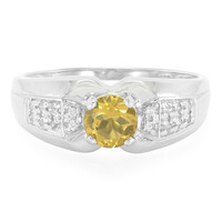 Champagne Quartz Silver Ring