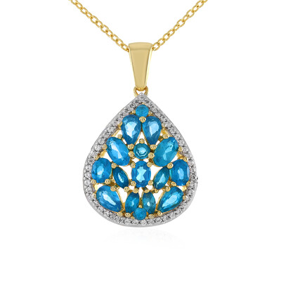 Neon Blue Apatite Silver Necklace