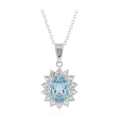 Sky Blue Topaz Silver Necklace