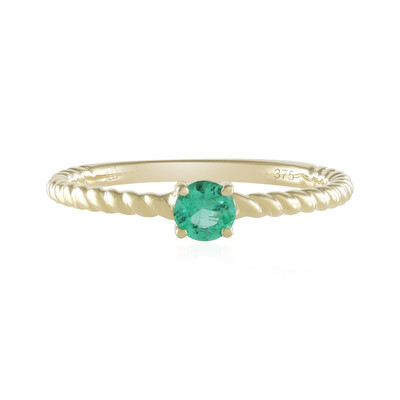 9K Russian Emerald Gold Ring