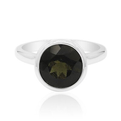 Moldavite Silver Ring