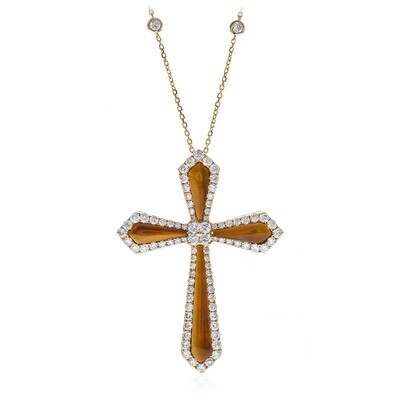 14K Tiger´s Eye Gold Necklace (CIRARI)
