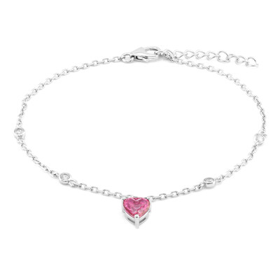 Pink Topaz Silver Bracelet