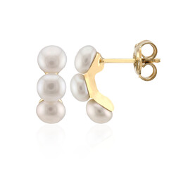 White Freshwater Pearl Silver Earrings (TPC)
