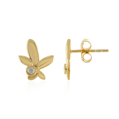 I4 (J) Diamond Silver Earrings