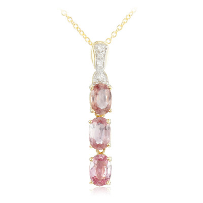 18K Unheated Padparadscha Sapphire Gold Necklace (AMAYANI)
