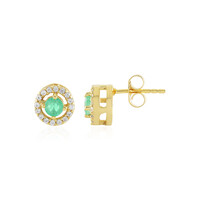 Russian Emerald Silver Earrings