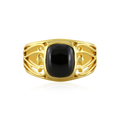 Black Spinel Silver Ring