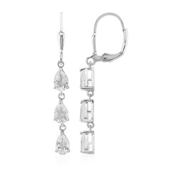 White Topaz Silver Earrings