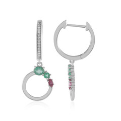 Russian Emerald Silver Earrings