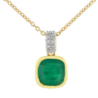 9K Brazilian Emerald Gold Necklace