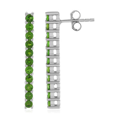 Russian Diopside Silver Earrings