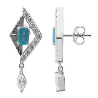 Blue Apatite Silver Earrings