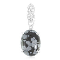 Snowflake Obsidian Silver Pendant