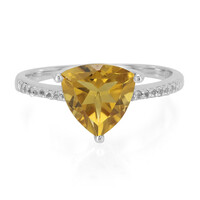 Cognac Quartz Silver Ring