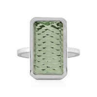 Green Amethyst Silver Ring