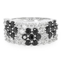 Black Spinel Silver Ring