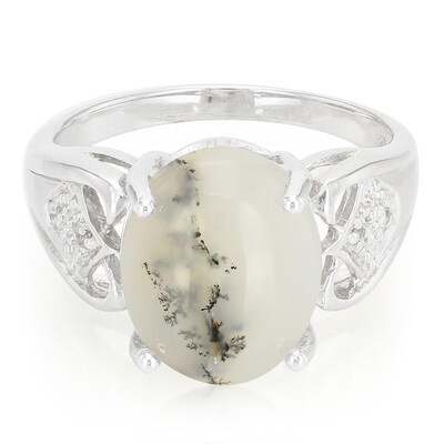 Dendritic Agate Silver Ring