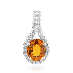 9K Ban Ka Cha Orange Sapphire Gold Pendant