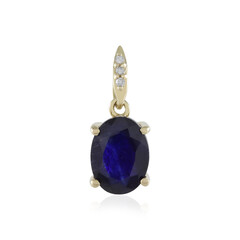 9K Madagascar Blue Sapphire Gold Pendant