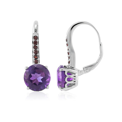 Zambian Amethyst Silver Earrings