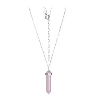 Rose Quartz Silver Necklace
