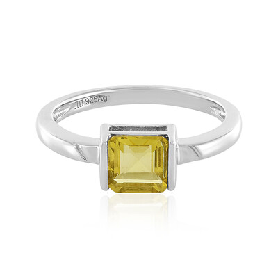 Yellow Fluorite Silver Ring