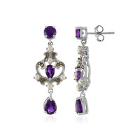 Zambian Amethyst Silver Earrings