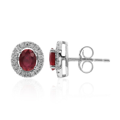 10K AAA Mozambique Ruby Gold Earrings