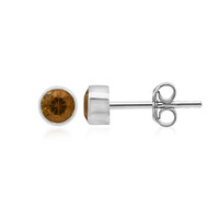 Mandarin Garnet Silver Earrings